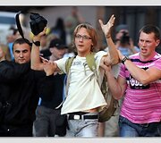 Protesto Baltarusijoje akimirka