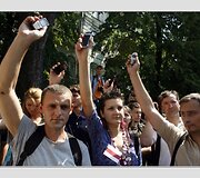 Protesto Baltarusijoje akimirka