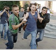 Protesto Baltarusijoje akimirka