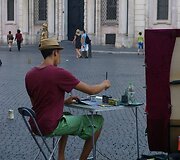 Piazza Navona - vietinių ir nelabai menininkų aik&scaron;tė aplink kurią - labai neblogi aperityvų barai