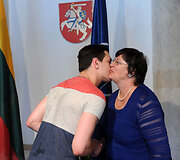 Justinas Jankevičius su mama Silva