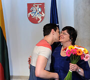 Justinas Jankevičius su mama Silva