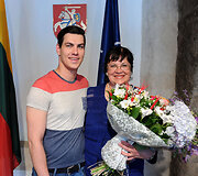 Justinas Jankevičius su mama Silva