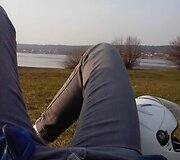 Atokvėpis, nulipus nuo motociklo.
