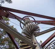 Saulėlydis nuo Mindūnų apžvalgos bokšto