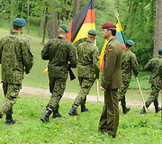 Vokiečių karių perlaidojimo ceremonijos akimirka