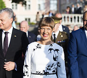 Estijos Nepriklausomybės atkūrimo dienos minėjimas Prezidentūros kiemelyje