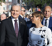 Estijos Nepriklausomybės atkūrimo dienos minėjimas Prezidentūros kiemelyje