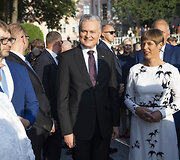 Estijos Nepriklausomybės atkūrimo dienos minėjimas Prezidentūros kiemelyje