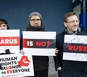 Protesto akcija &bdquo;Belarus is NOT Russia"