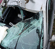 Sudaužytas Seimo nario Vytenio Povilo Andriukaičio automobilis &bdquo;&Scaron;koda Octavia&ldquo;