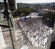 Katedros aik&scaron;tėje &ndash; &Scaron;eimų sąjūdžio mitingas