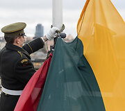 Naujos Lietuvos valstybės vėliavos i&scaron;kėlimo ceremonija