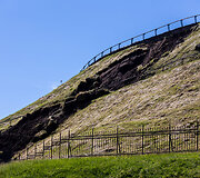 Gedimino kalno &scaron;iaurės rytiniame &scaron;laite įvyko nuo&scaron;liauža