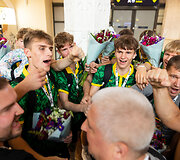 Lietuvos U16 vaikinų rinktinės sutiktuvės Vilniaus oro uoste