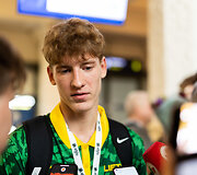 Lietuvos U16 vaikinų rinktinės sutiktuvės Vilniaus oro uoste