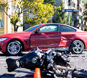 Motociklo ir BMW avarija Žirmūnų gatvėje