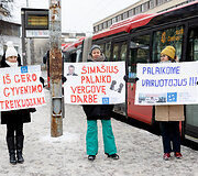Streikuojančių vairuotojų palaikymo akcija
