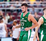 Krep&scaron;inio rungtynės: Lietuvos rezervinė rinktinė &ndash; Jordanijos rinktinė. Matas Jogėla