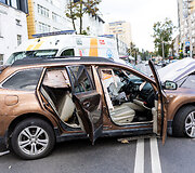 Greitosios pagalbos automobilio ir &bdquo;Subaru&ldquo; avarija Antakalnyje