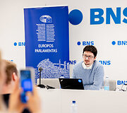 EP jaunųjų žurnalistų mokymai. Informacija apie EP dalinasi Dovaidas Pabiržis