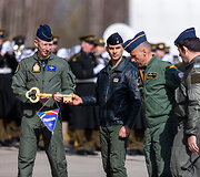 Simbolinio Baltijos oro erdvės rakto perdavimo ceremonija pažyminti NATO oro policijos misijos Baltijos &scaron;alyse 20-metį.