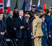 Simbolinio Baltijos oro erdvės rakto perdavimo ceremonija pažyminti NATO oro policijos misijos Baltijos &scaron;alyse 20-metį.