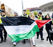 Policija atitraukė Palestinos palaikytojus toliau nuo Malmės arenos