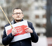 Lietuvoje gyvenančių baltarusių protesto akcija &bdquo;Luka&scaron;enką &ndash; į smulkintuvą&ldquo;