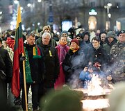 Lietuvos valstybės atkūrimo dienai paminėti simbolinių laužų ceremonija