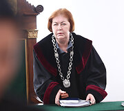 Teismo posėdžio akimirka