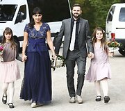 Gediminas Mala&scaron;kevičius su žmona Olga ir dukromis