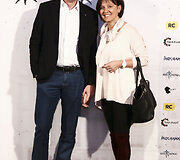 Rolandas Vir&scaron;ilas su žmona Aukse