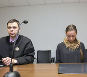 Ieva Kazlaitė su advokatu &Scaron;arūnu Ivanausku