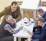 Arvydas Sabonis, Jonas Kazlauskas, Mindaugas &Scaron;pokas ir Linas Kunigėlis