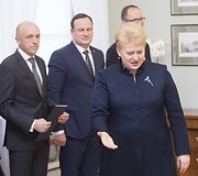 Saulius Urbanavičius,  Evaldas Pa&scaron;ilis, Rimvydas Norkus ir Dalia Grybauskaitė