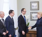 Saulius Urbanavičius, Evaldas Pa&scaron;ilis, Rimvydas Norkus ir Dalia Grybauskaitė
