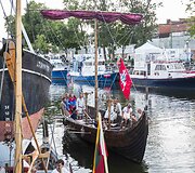 Klaipėdoje sutikta 15 istorinių laivų flotilė