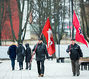 Mitingas dėl Vyčio paminklo Luki&scaron;kių aik&scaron;tėje statybų