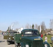 Automobilių parado akimirka