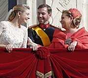 Jaunieji su jaunikio motina, didžiąja kunigaik&scaron;tiene Maria Teresa