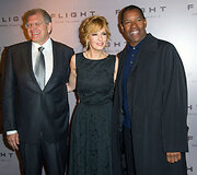I&scaron; kairės: Robertas Zemeckis, Kelly Reilly ir Denzelis Washingtonas