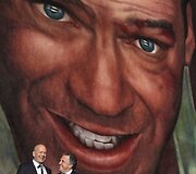 Bruce'as Willisas ir &bdquo;Fox&ldquo; kompanijos vadovas Jimas Gianopulos