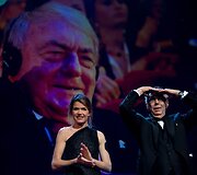 Festivalio direktorius Dieteris Kosslickas ir TV laidų vedėja Anke Engelke