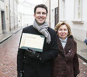 Arnas Mazėtis su mama Vilija