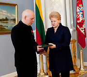 Prezidentė Dalia Grybauskaitė ir Gabrielius Liaudanskas-Svaras