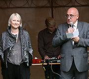 Julija Janus ir Latvijos ambasadorius Lietuvoje Martinas Virsis