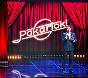 Parodijų &scaron;ou &bdquo;Pakartok!&ldquo; filmavimo akimirka