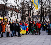 Protestas prie Kauno savivaldybės dėl bedradarbiavimo su Rusijos miestais