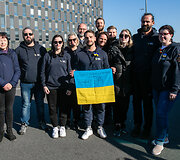 Pasitikti i&scaron; Ukrainos į Lietuvą grįžę iniciatyvos &bdquo;Lietuvos medikai Ukrainoje&ldquo; dalyviai.